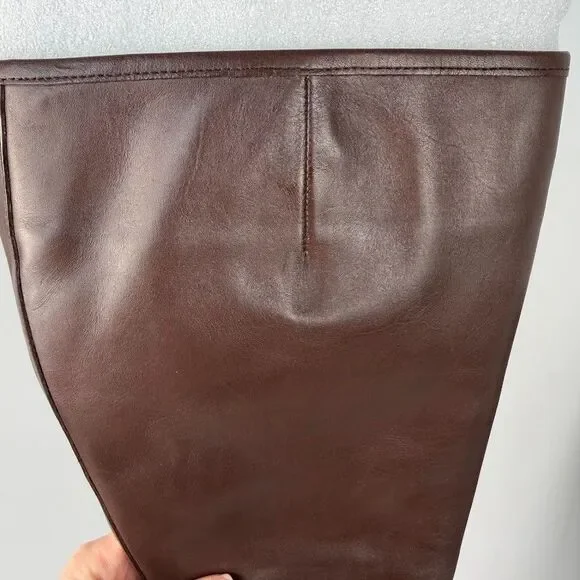 Lauren Ralph Lauren Marion Burnished Leather Riding Boots, Brown, 9.5B Wide Calf - Picture 13 of 16